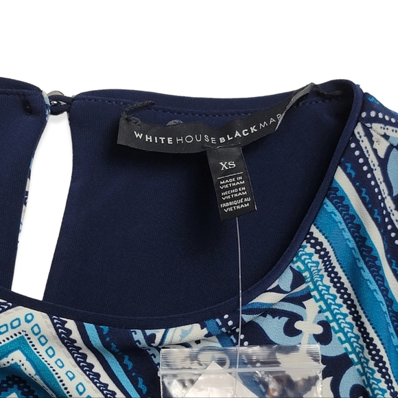 NWT Reversible White House Black Market Reversible Scarf-Print Knit Sheath Dress - Picture 8 of 14